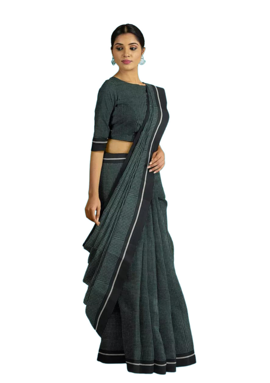 Premium Black Patted Anchu Handloom Saree