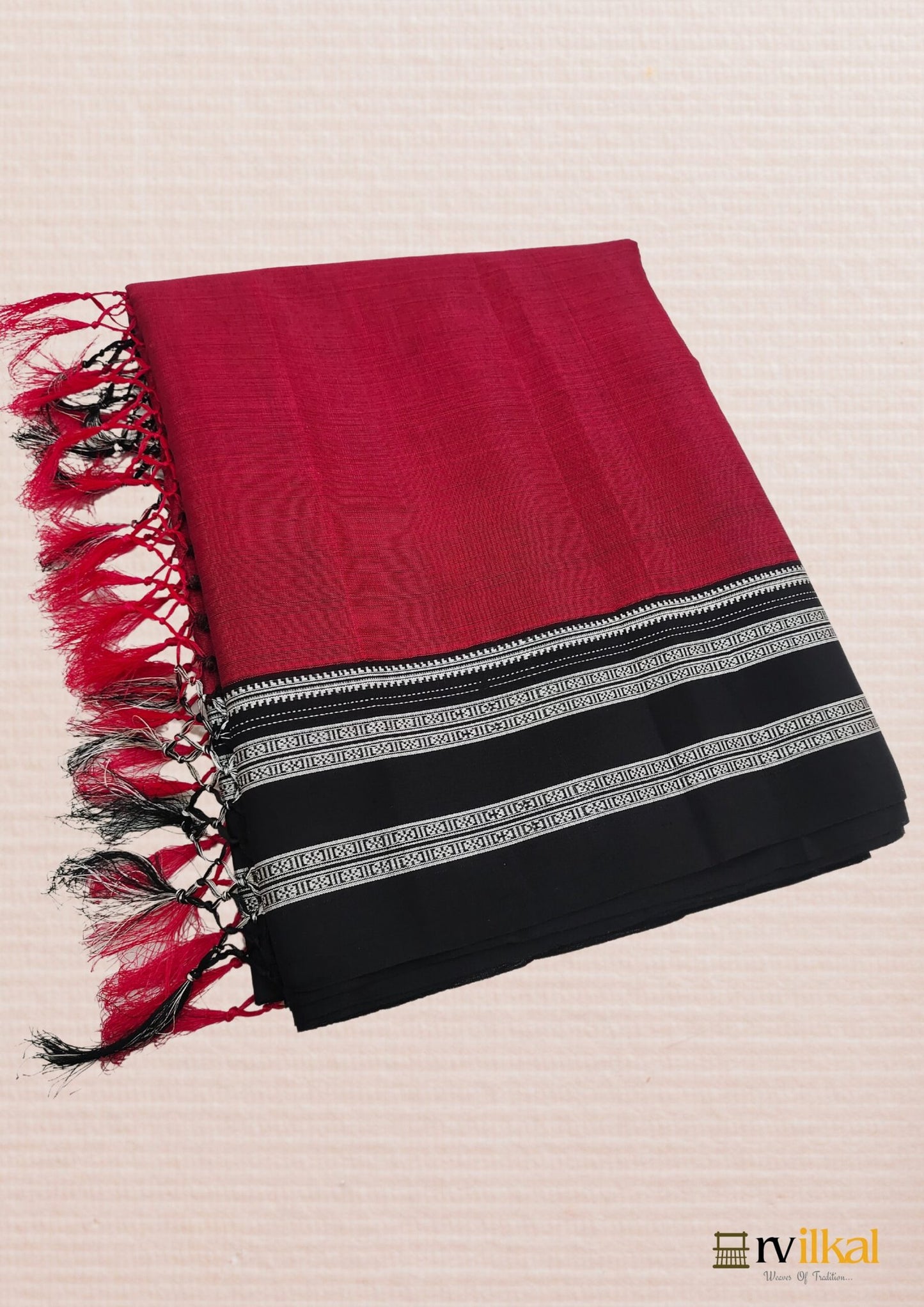 Maroon Black Gayatri Handloom Ilkal Saree