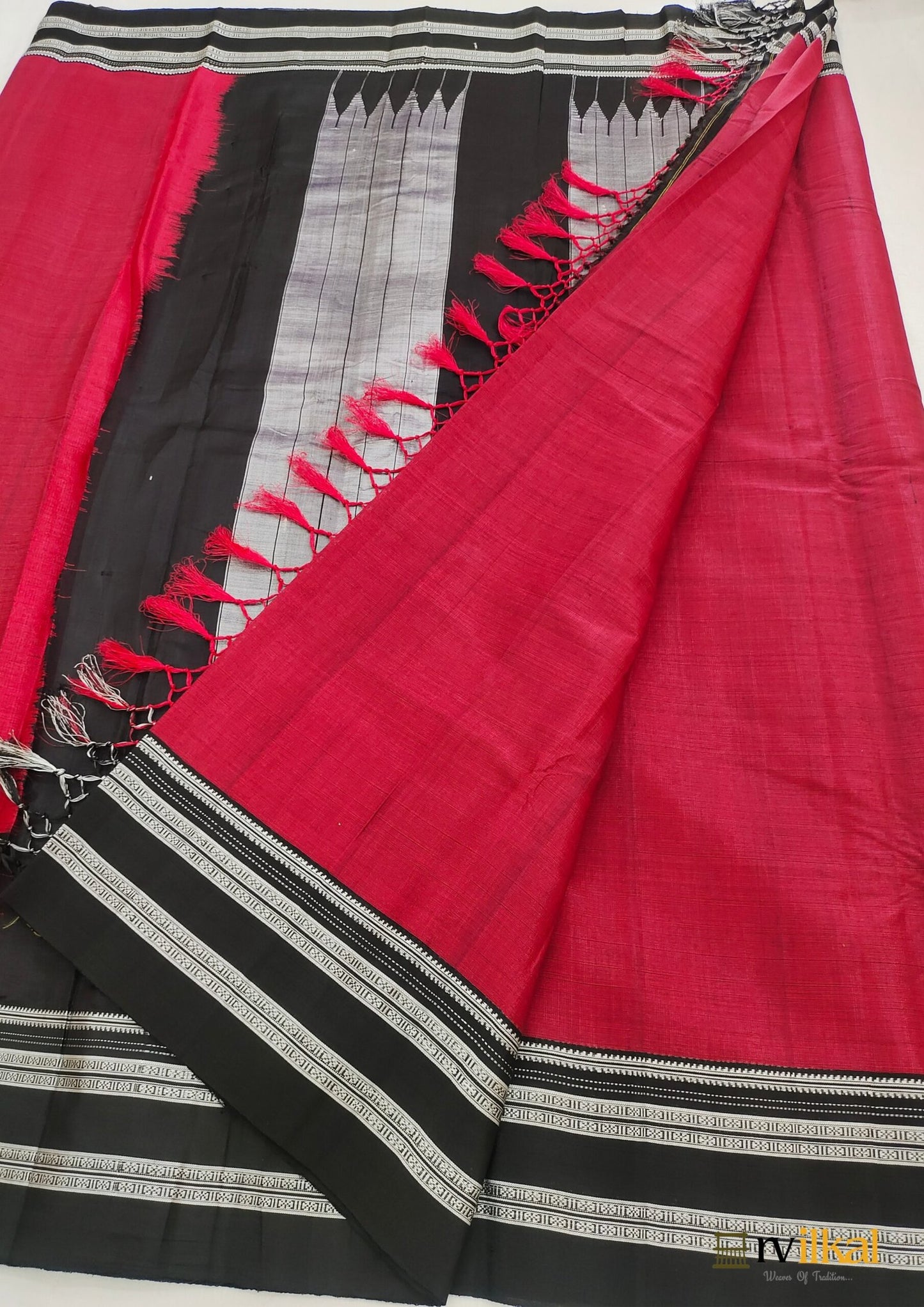 Maroon Black Gayatri Handloom Ilkal Saree